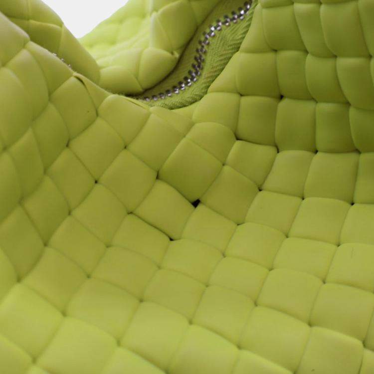 Pre Owned Bottega Veneta Green Mini Rubber Padded Intreccio Jodie