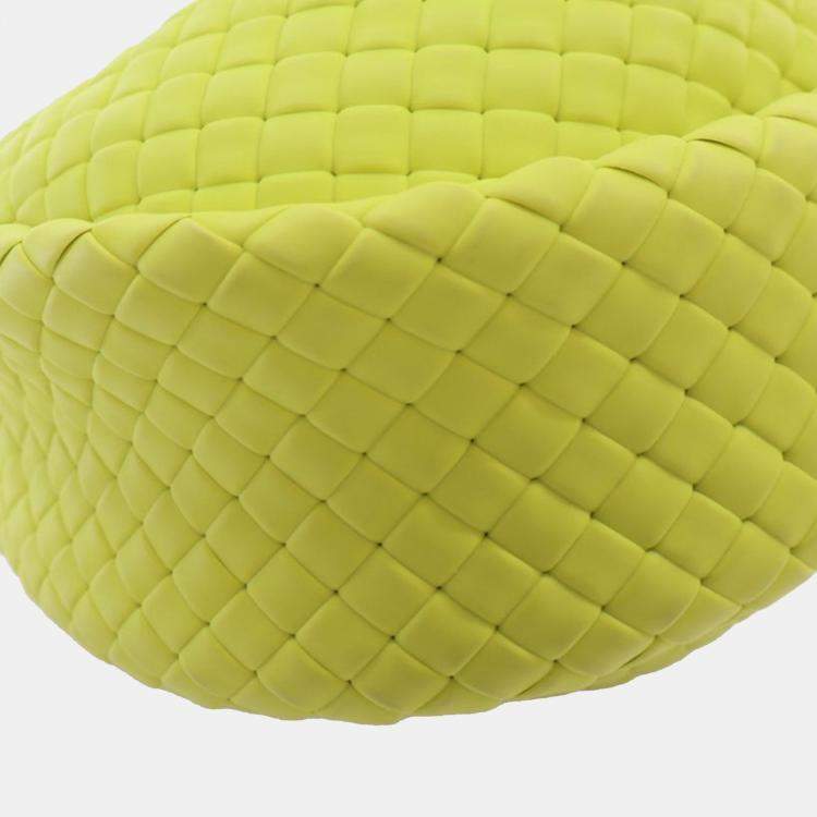 Pre Owned Bottega Veneta Green Mini Rubber Padded Intreccio Jodie
