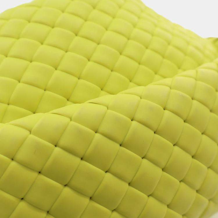 Pre Owned Bottega Veneta Green Mini Rubber Padded Intreccio Jodie