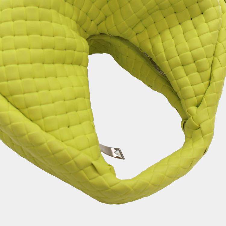 Pre Owned Bottega Veneta Green Mini Rubber Padded Intreccio Jodie