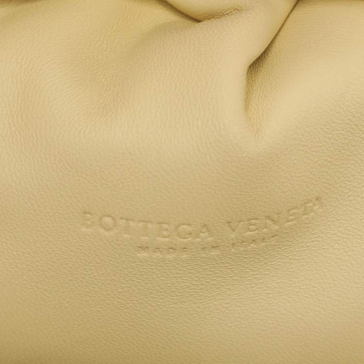 Pre Owned Bottega Veneta Yellow Intrecciato Leather Large Pouch Clutch