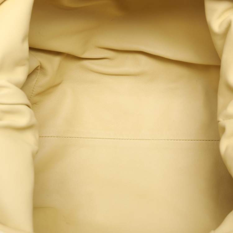 Pre Owned Bottega Veneta Yellow Intrecciato Leather Large Pouch Clutch
