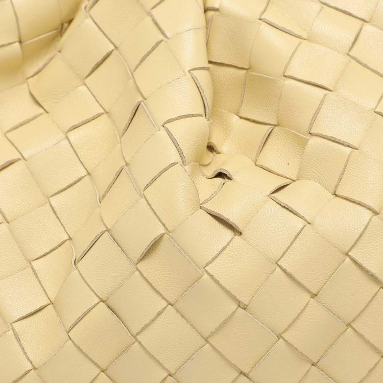 Pre Owned Bottega Veneta Yellow Intrecciato Leather Large Pouch Clutch