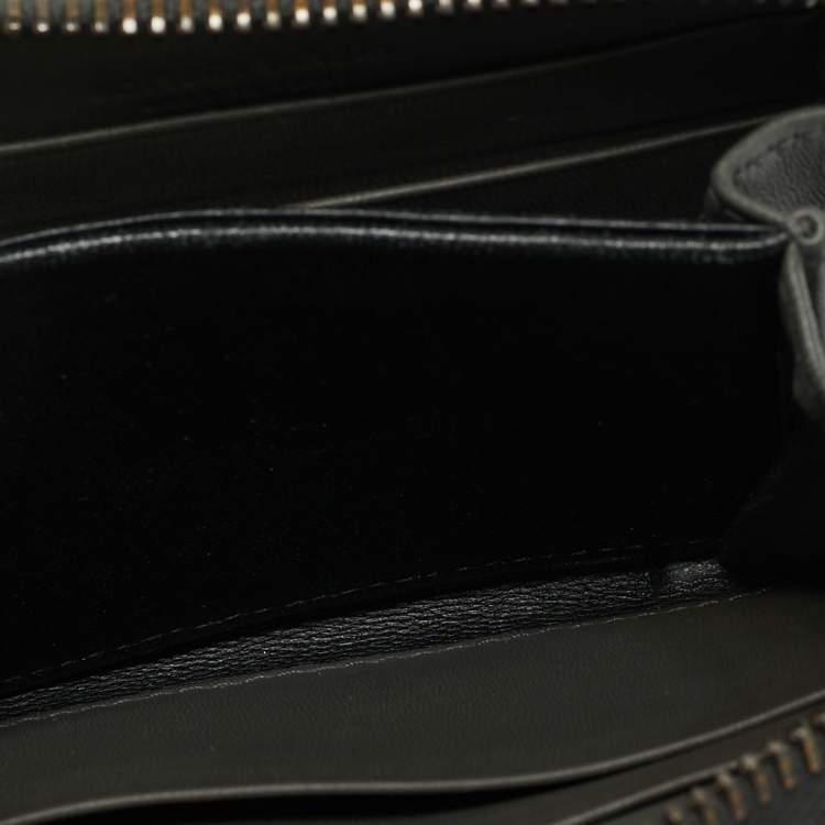 Pre Owned Bottega Veneta Grey Intrecciato Leather Zipped Coin Purse