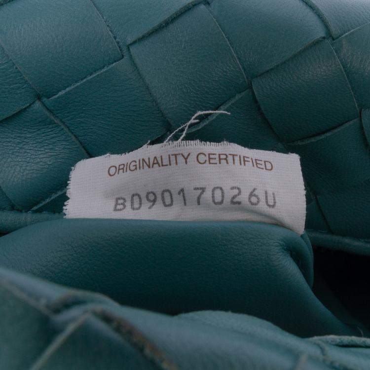 Pre Owned Bottega Veneta Blue Mini Nappa Intrecciato Jodie