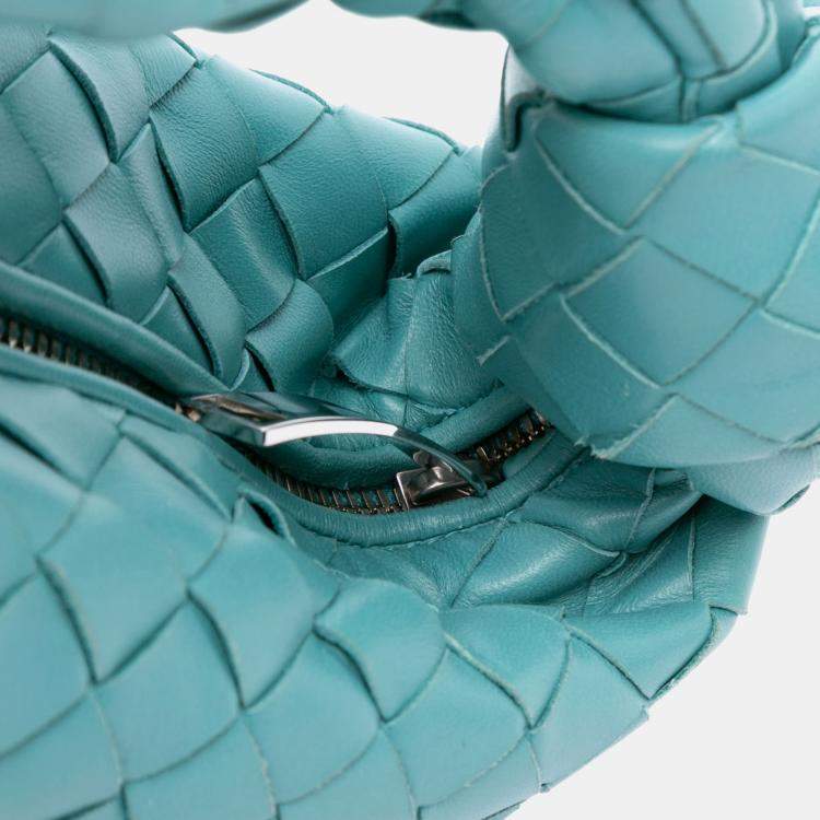 Pre Owned Bottega Veneta Blue Mini Nappa Intrecciato Jodie