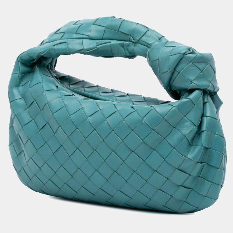 Pre Owned Bottega Veneta Blue Mini Nappa Intrecciato Jodie
