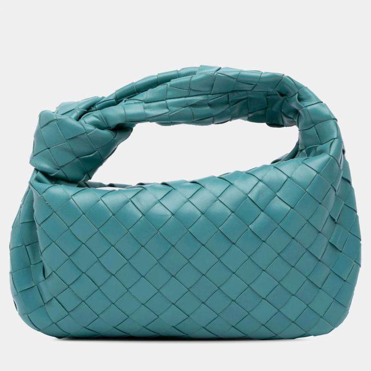 Pre Owned Bottega Veneta Blue Mini Nappa Intrecciato Jodie