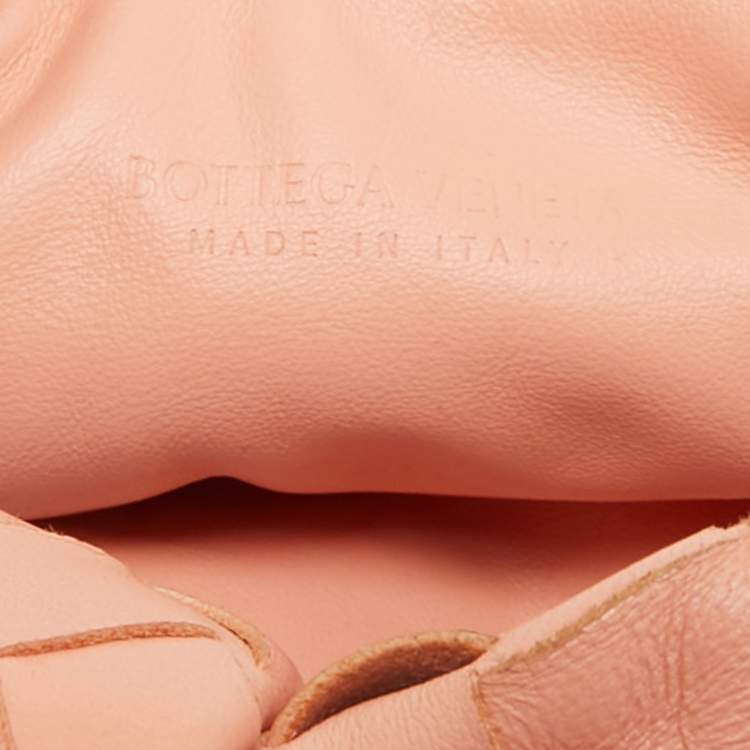 Pre Owned Bottega Veneta Peach Intrecciato Leather Mini Jodie Hobo