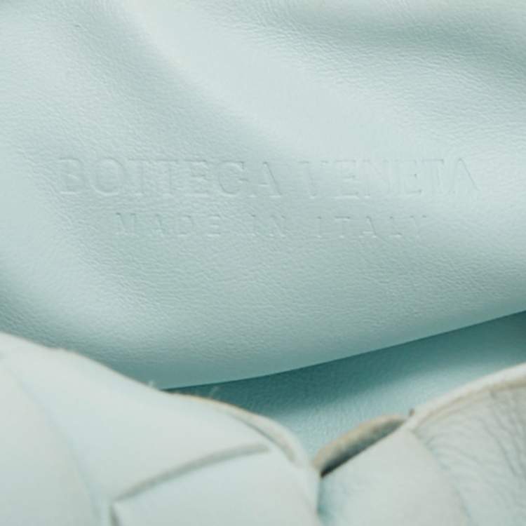 Pre Owned Bottega Veneta Light Blue Intrecciato Leather Mini Jodie Hobo