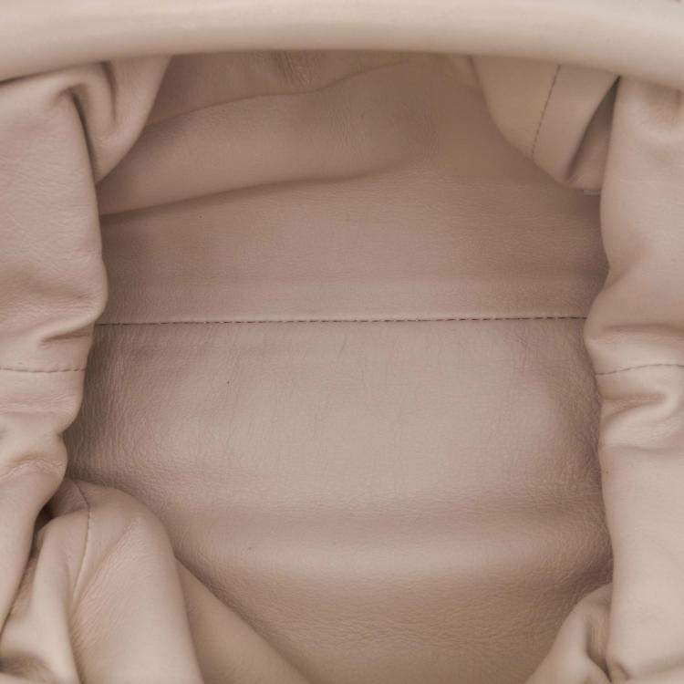 Pre Owned Bottega Veneta Beige Lambskin The Mini Pouch Crossbody