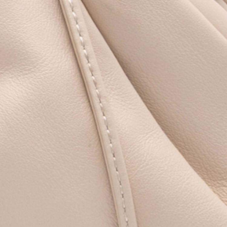 Pre Owned Bottega Veneta Beige Lambskin The Mini Pouch Crossbody