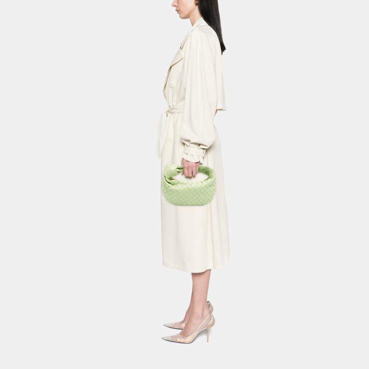 Pre Owned Bottega Veneta Green Mini Nappa Intrecciato Jodie