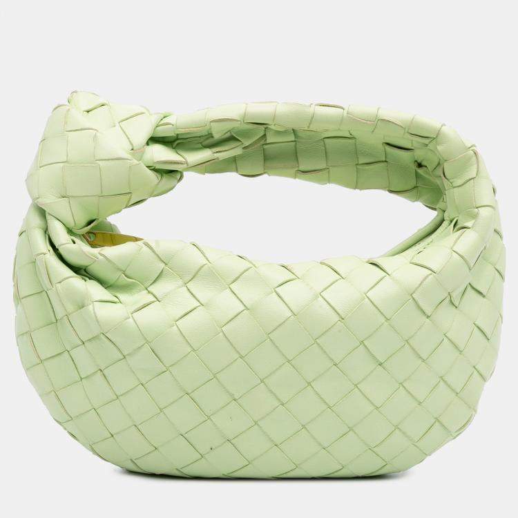 Pre Owned Bottega Veneta Green Mini Nappa Intrecciato Jodie