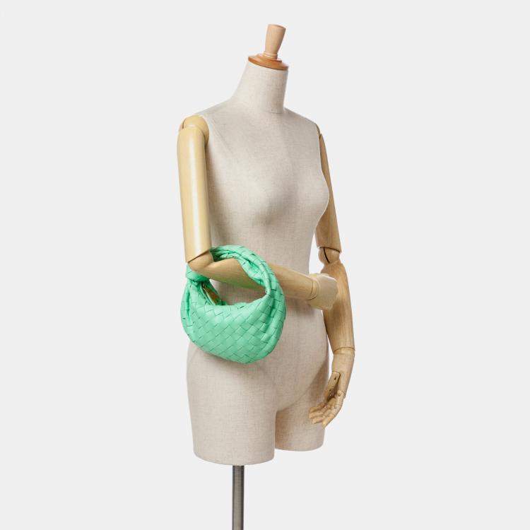 Pre Owned Bottega Veneta Green Mini Nappa Intrecciato Jodie