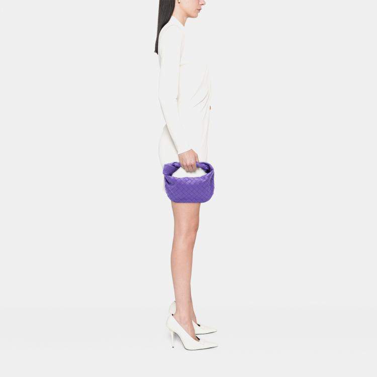 Pre Owned Bottega Veneta Purple Mini Nappa Intrecciato Jodie