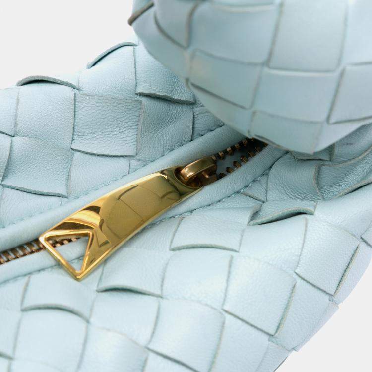 Pre Owned Bottega Veneta Blue Mini Nappa Intrecciato Jodie