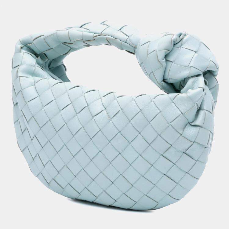 Pre Owned Bottega Veneta Blue Mini Nappa Intrecciato Jodie