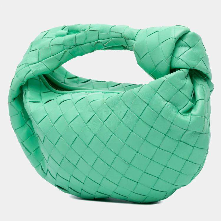 Pre Owned Bottega Veneta Green Mini Nappa Intrecciato Jodie