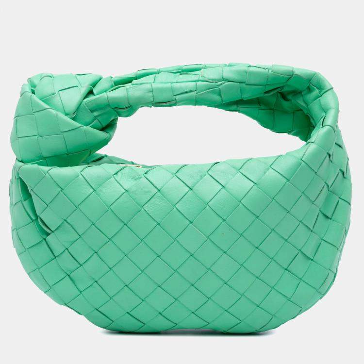 Pre Owned Bottega Veneta Green Mini Nappa Intrecciato Jodie