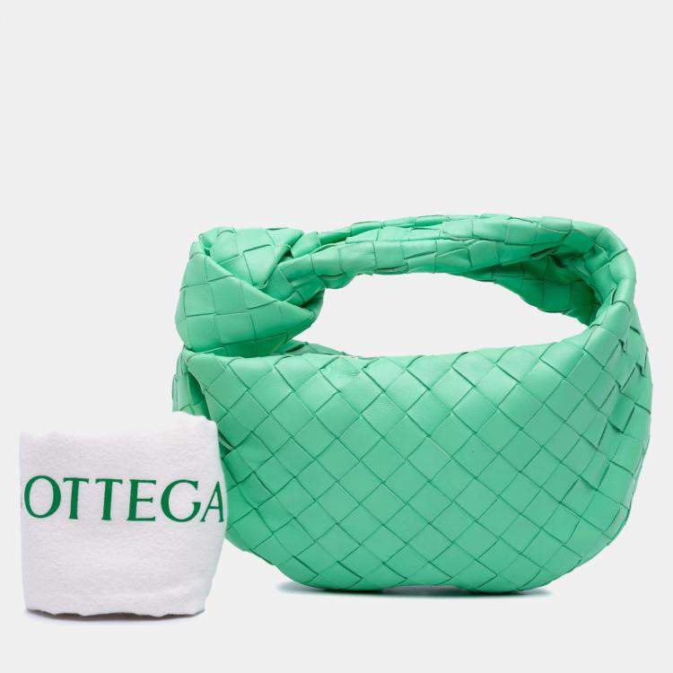 Pre Owned Bottega Veneta Green Mini Nappa Intrecciato Jodie