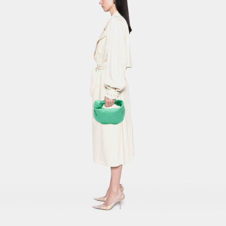 Pre Owned Bottega Veneta Green Mini Nappa Intrecciato Jodie