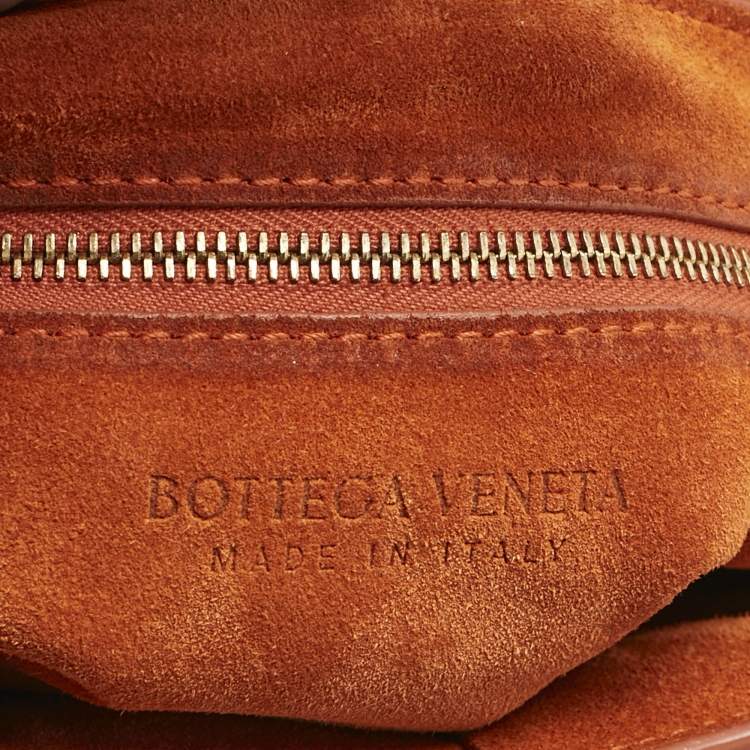 Pre Owned Bottega Veneta Orange Suede Padded Cassette Flap Shoulder Bag