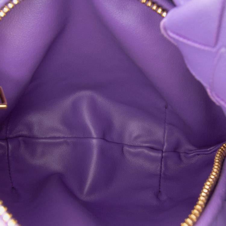 Pre Owned Bottega Veneta Purple Mini Nappa Intrecciato Jodie