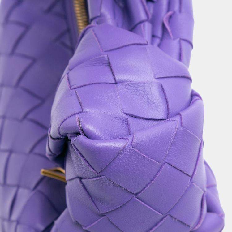 Pre Owned Bottega Veneta Purple Mini Nappa Intrecciato Jodie