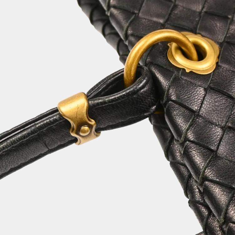 Pre Owned Bottega Veneta Black Intrecciato Capri Tote Handbag