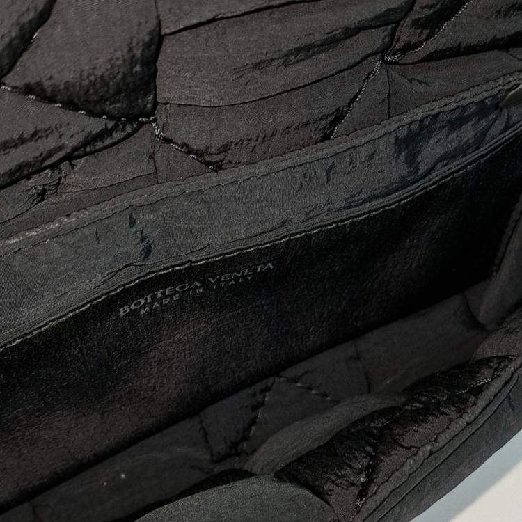 Pre Owned Bottega Veneta Black Fabric Padded Tech Cassette Mini Bag 