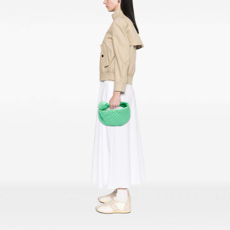 Pre Owned Bottega Veneta Green Mini Nappa Intrecciato Jodie