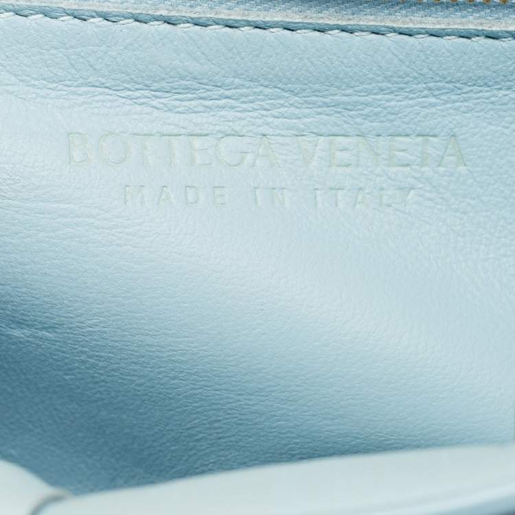 Pre Owned Bottega Veneta Light Blue Leather Cassette Padded Shoulder Bag
