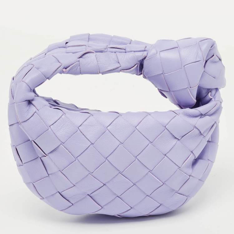 Pre Owned Bottega Veneta Lilac Intrecciato Leather Micro Candy Jodie Bag