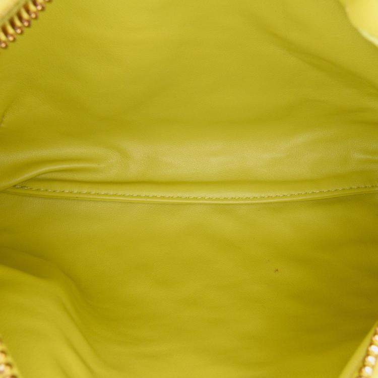 Pre Owned Bottega Veneta Yellow Mini Nappa Intrecciato Jodie