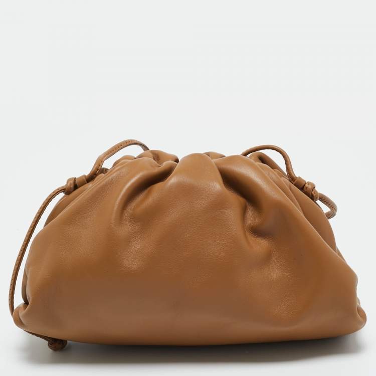 Pre Owned Bottega Veneta Brown Leather The Mini Pouch Bag