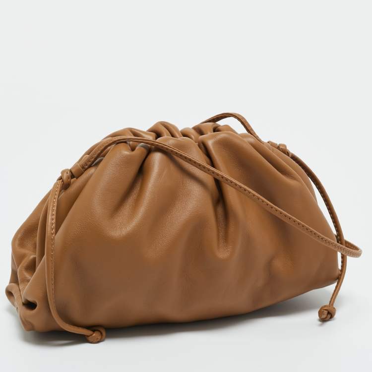 Pre Owned Bottega Veneta Brown Leather The Mini Pouch Bag
