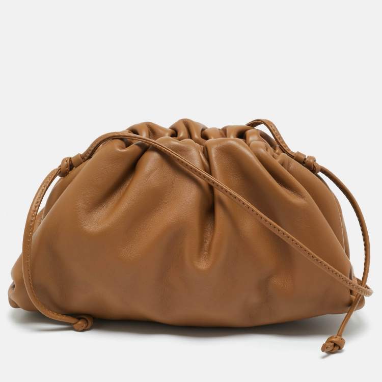 Pre Owned Bottega Veneta Brown Leather The Mini Pouch Bag