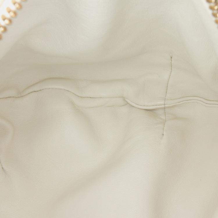 Pre Owned Bottega Veneta White Mini Patent Intrecciato Jodie