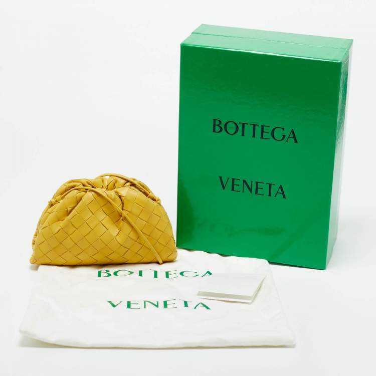 Pre Owned Bottega Veneta Yellow Intrecciato Leather Mini The Pouch Bag