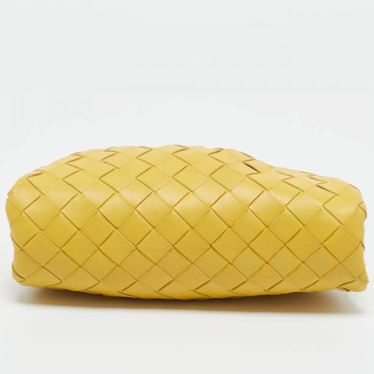 Pre Owned Bottega Veneta Yellow Intrecciato Leather Mini The Pouch Bag