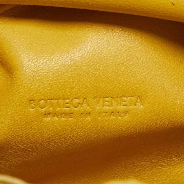 Pre Owned Bottega Veneta Yellow Intrecciato Leather Mini The Pouch Bag