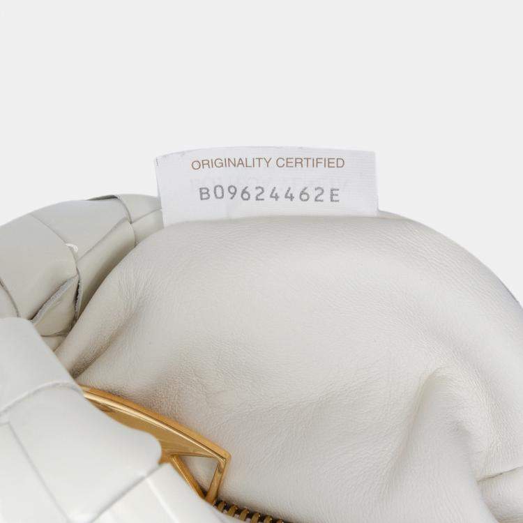 Pre Owned Bottega Veneta White Mini Patent Intrecciato Jodie