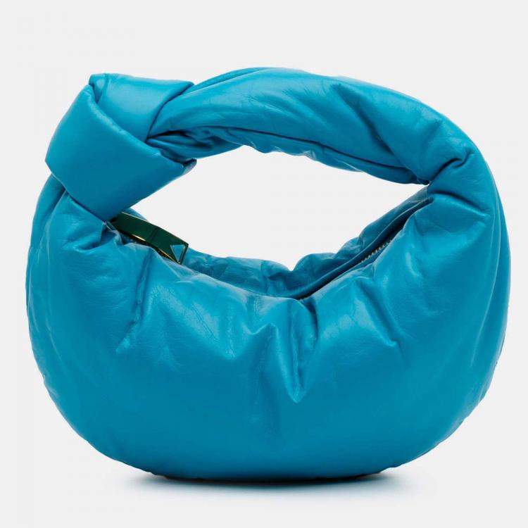 Pre Owned Bottega Veneta Blue Mini Nappa Puffy Jodie