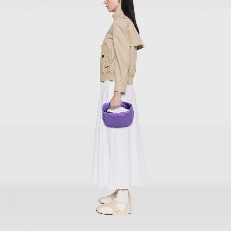 Pre Owned Bottega Veneta Purple Mini Nappa Intrecciato Jodie