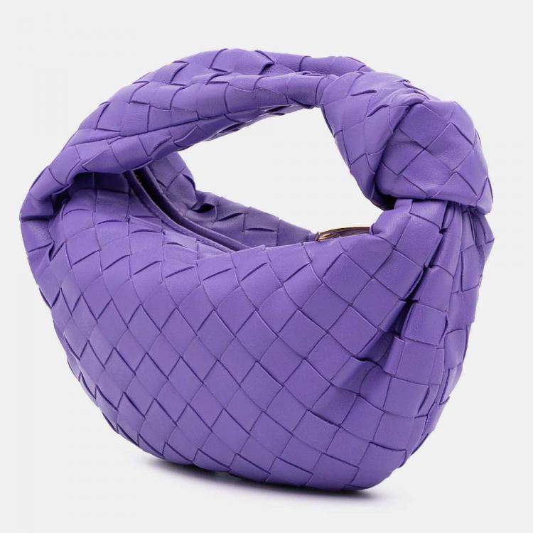 Pre Owned Bottega Veneta Purple Mini Nappa Intrecciato Jodie