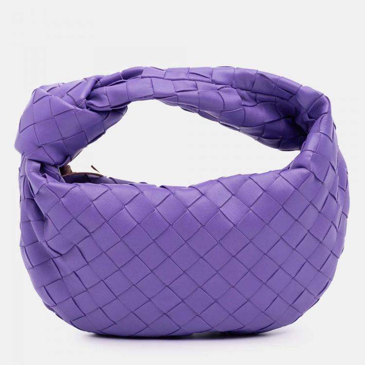 Pre Owned Bottega Veneta Purple Mini Nappa Intrecciato Jodie