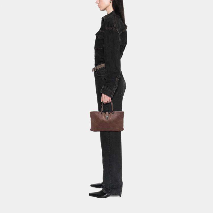 Pre Owned Bottega Veneta Pink Large Nappa Intrecciato Capri Tote