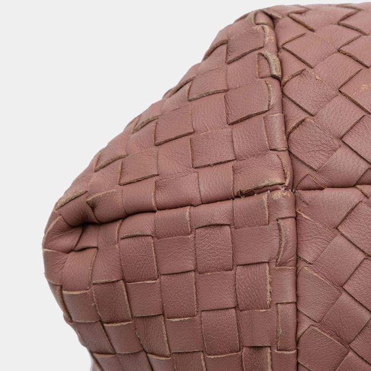 Pre Owned Bottega Veneta Pink Large Nappa Intrecciato Capri Tote