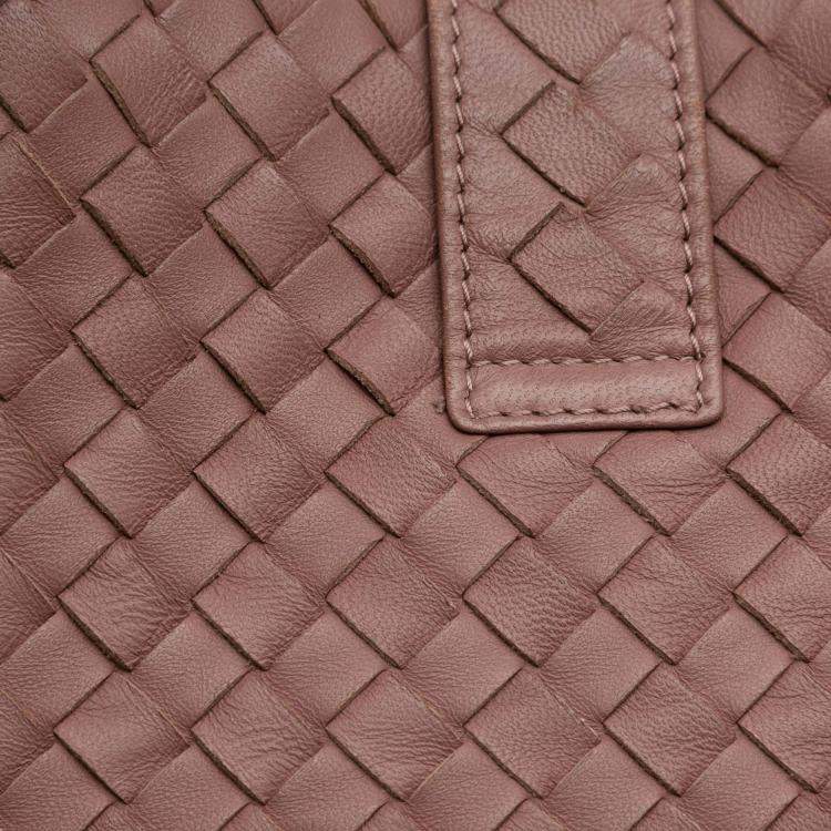 Pre Owned Bottega Veneta Pink Large Nappa Intrecciato Capri Tote